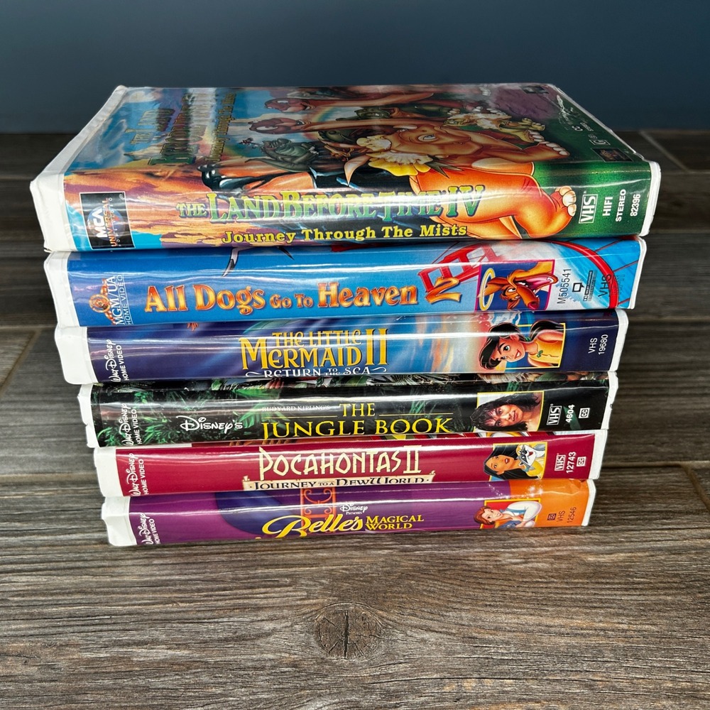 Lot of 12‎ Disney and Classic Animated VHS Movies for Kids Collection